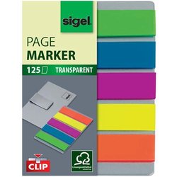 Haftmarker Sigel HN610 Film mit Clip 52x82mm 125Bl 5 Farben