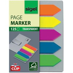 Haftmarker Sigel HN611 Film mit Clip 52x82mm 125Bl 5 Farben