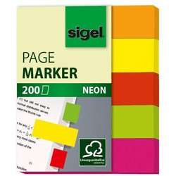 Haftmarker Sigel HN655 Neon mini 50x60mm 200Bl 5 Farben