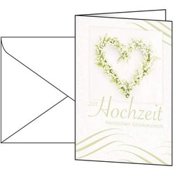 Motivkarte 220g DIN lang Hochzeit mit Umschläge 10St