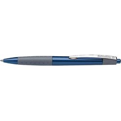Druckkugelschreiber Loox mit weicher Soft-Grip-Zone metallclip blau metallic