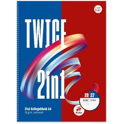 Collegeblock Style Twice 70g A4 80 Blatt Lin 27/28 liniert/kariert 4-fach Lochung