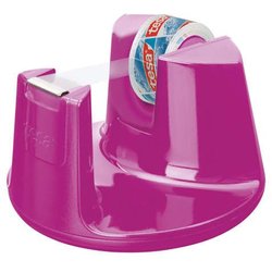 Tischabroller pink Easy Cut inkl. 1 Rolle kristallklar