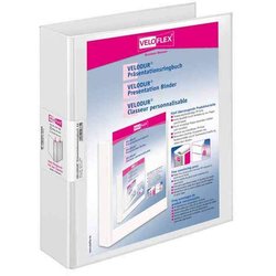 Präsentationsringbuch Hartpappe PP-kaschiert Velodur A4 40mm weiß