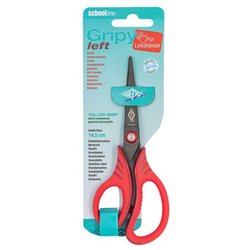 Bastelschere Gripy Edelstahl 14,5cm spitz links rot