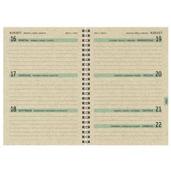 Wochenbuch Graspapier 137x196mm 1Woche/2Seiten